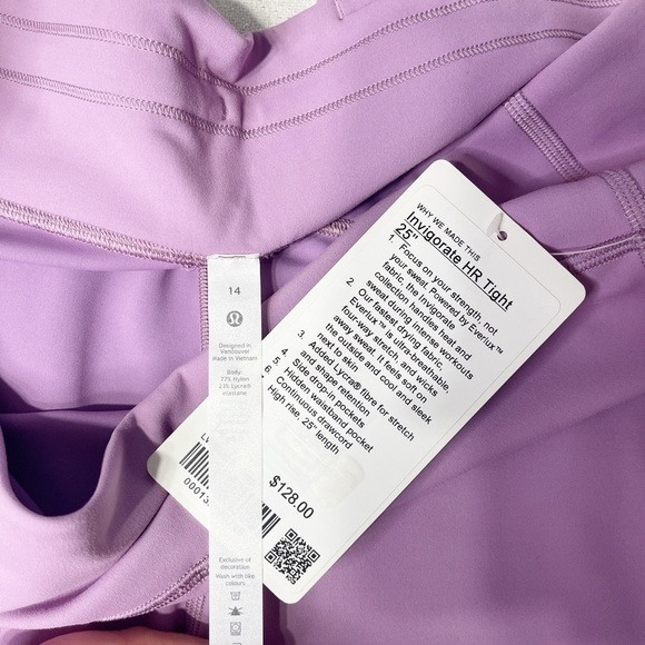Lululemon Invigorate High Rise Tights Purple Jubilee Leggings 14 Nwt - Picture 11 of 11